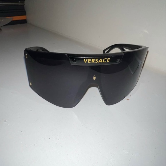Versace Black Sunglasses with Gold Accents - Picture 1 of 4